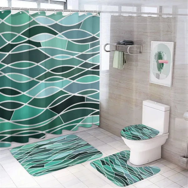 Stained Glass Composition on a shower curtain