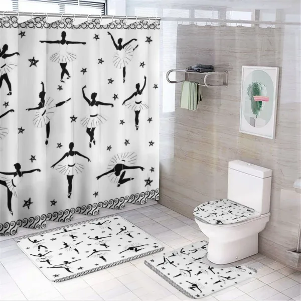 Stars and Hand-drawn Swirls on a shower curtain