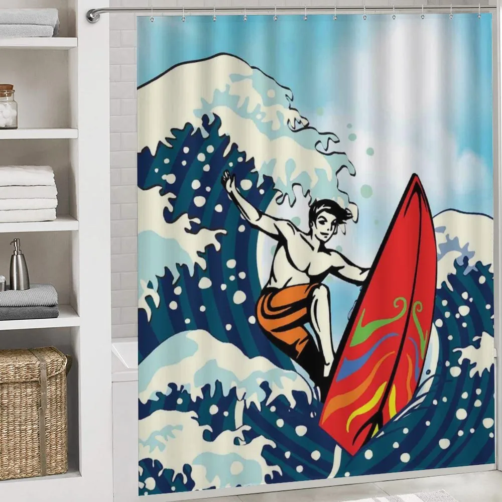 Summer Cartoon Surfing Boy — Detail 4