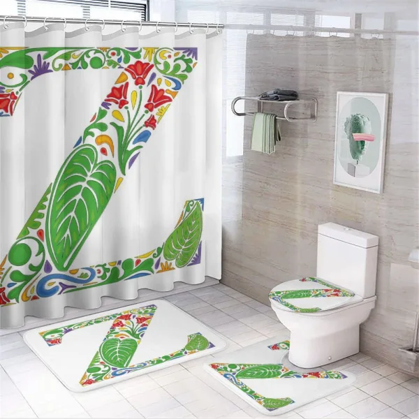 Summer Garden Theme Z on a shower curtain