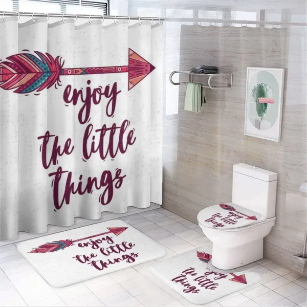 Traditional Boho Words on a shower curtain