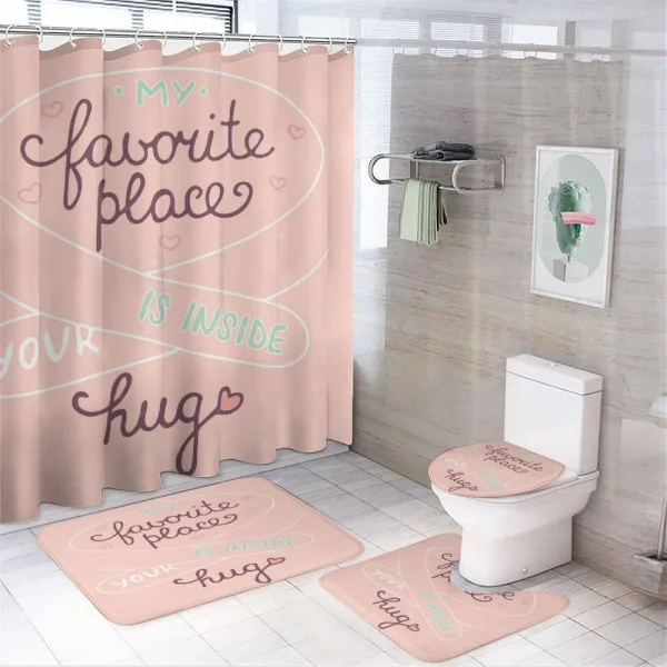 Typography with Soft Color on a shower curtain
