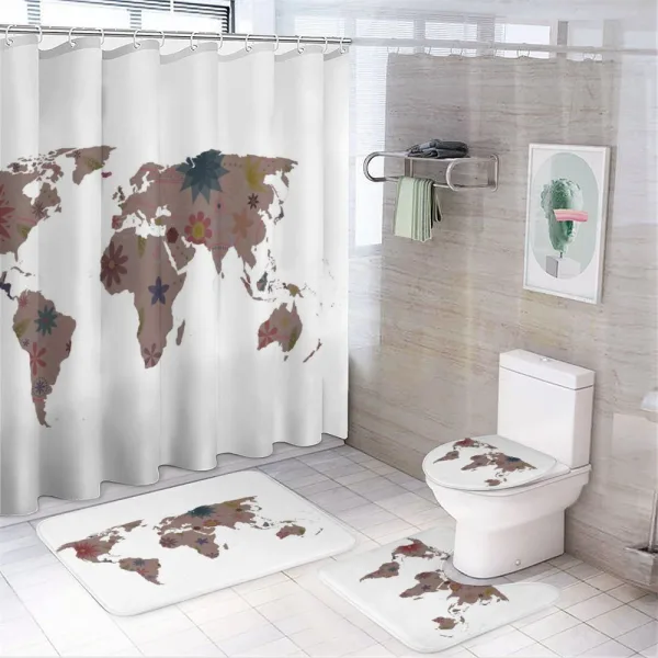 Vintage Atlas Boho on a shower curtain