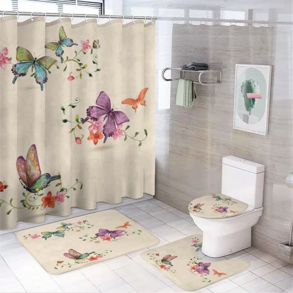 Wings Moth Transformation on a shower curtain
