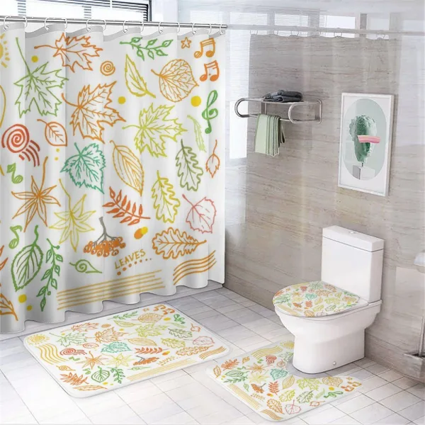 Autumn Sun Simplistic Notes on a shower curtain