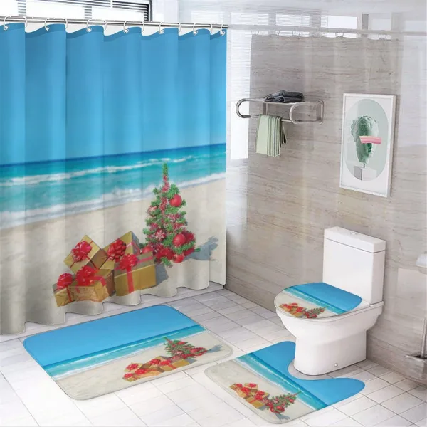 Beach Sea Summer Calm on a shower curtain