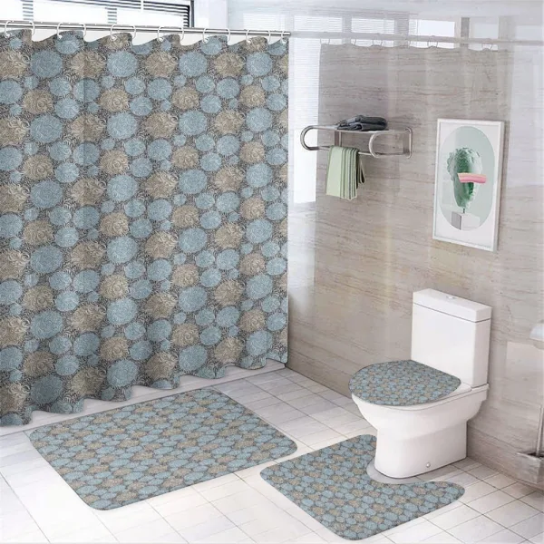 Bicolor Circle Pattern on a shower curtain