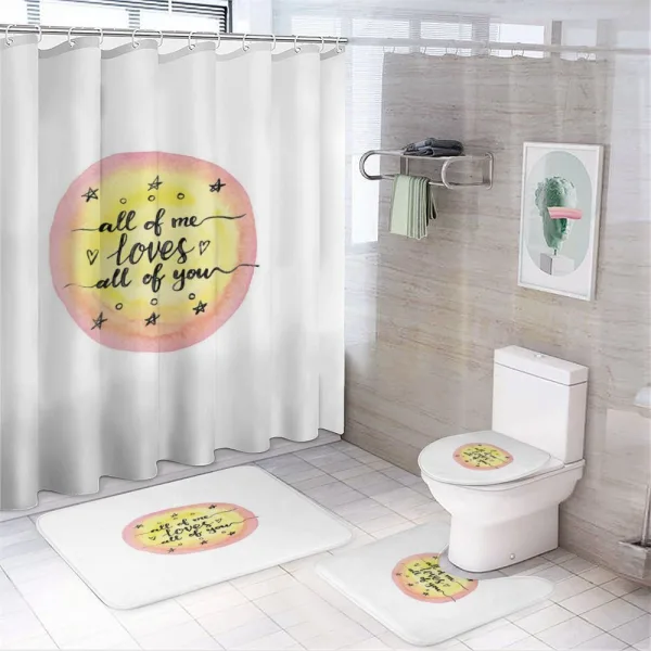 Calligraphic Watercolors on a shower curtain