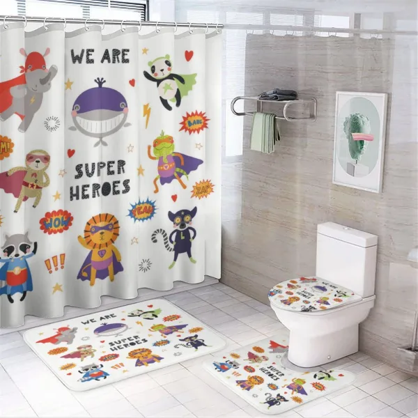 Caped Costume Animals on a shower curtain