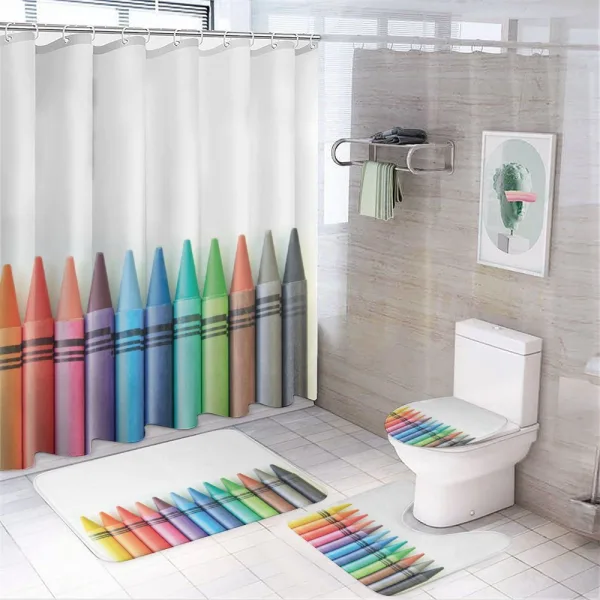 Close up Photo Paint Crafts on a shower curtain