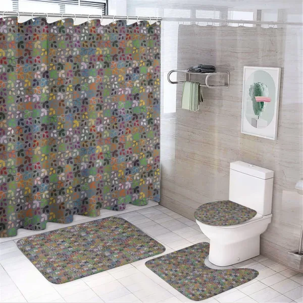 Colorful Graphic Foliage on a shower curtain