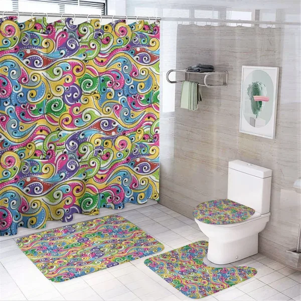 Funky Doodle Summer Art on a shower curtain
