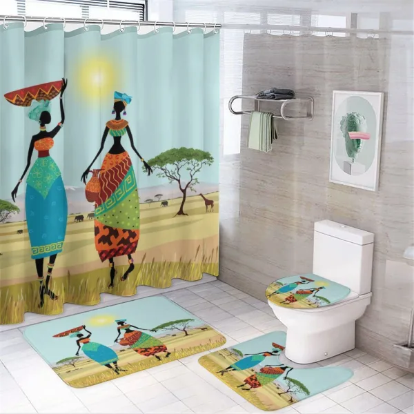 Girls on a shower curtain