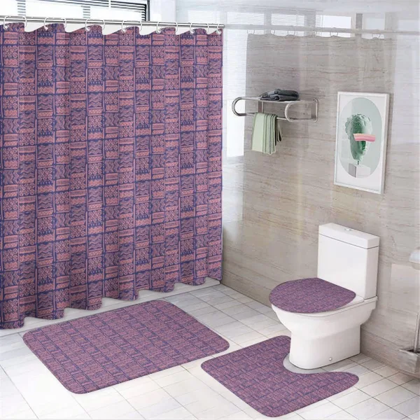 Hand Drawn Lines and Spots Art on a shower curtain