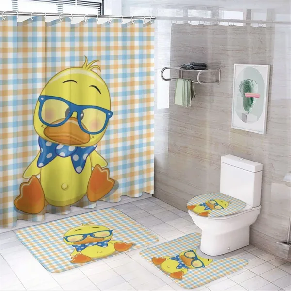 Hipster Boho Cool Duck on a shower curtain