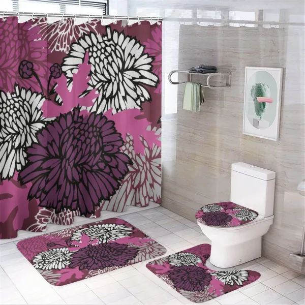 Large Floral Petals Bud on a shower curtain