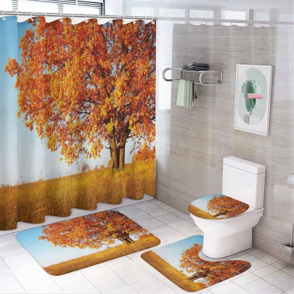 Lonely and Oak on a shower curtain