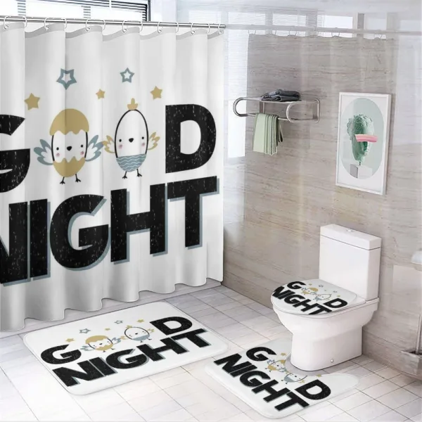 Night and Nesting Eggs on a shower curtain