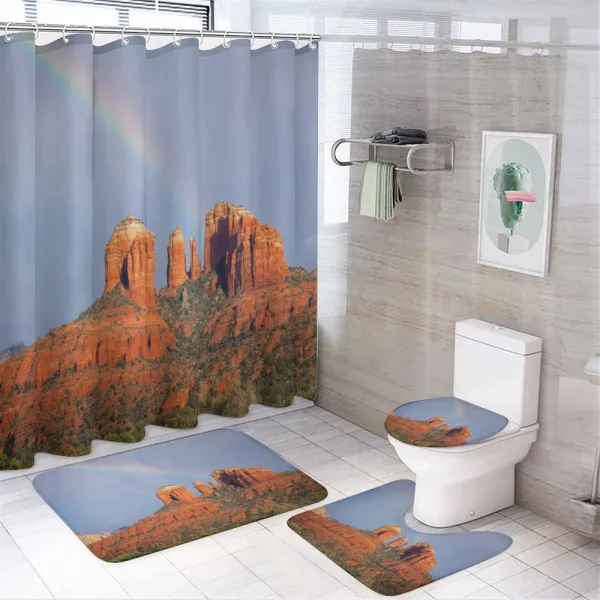 Rainbow Above Grand Canyon on a shower curtain