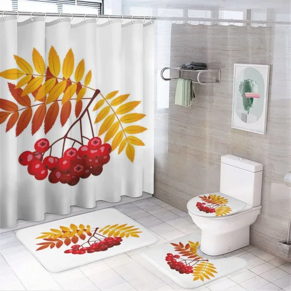 Rural Berries in Fall on a shower curtain