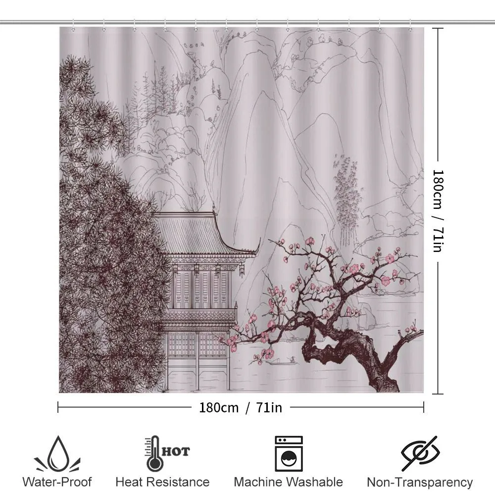 Sakura Trees and Mountain — Detail 2