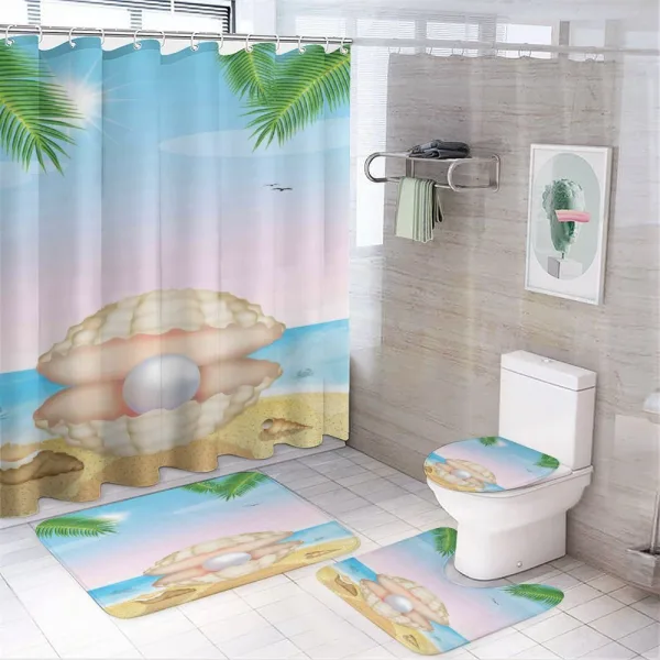 Shell on Sandy Beach on a shower curtain