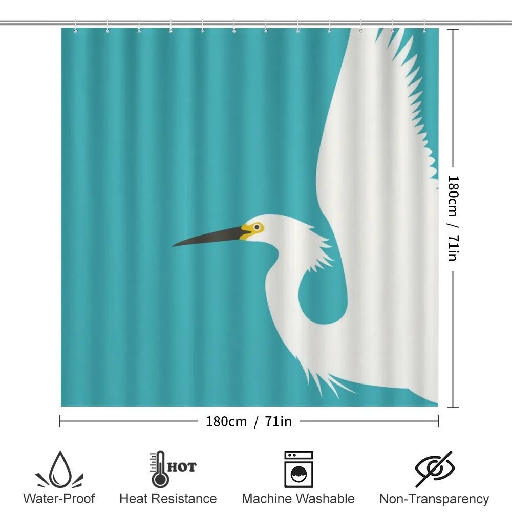 Side Drawn Heron Bird — Detail 2