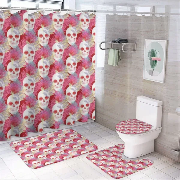 Skull and Corals on a shower curtain