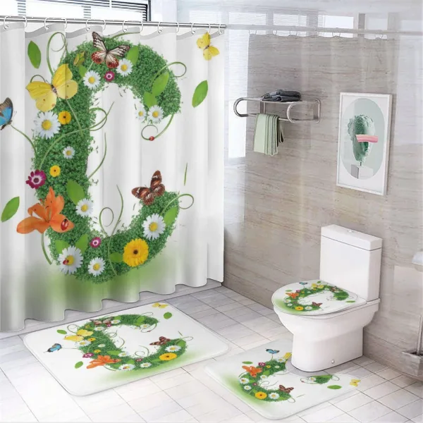 Summer Inspired C on a shower curtain