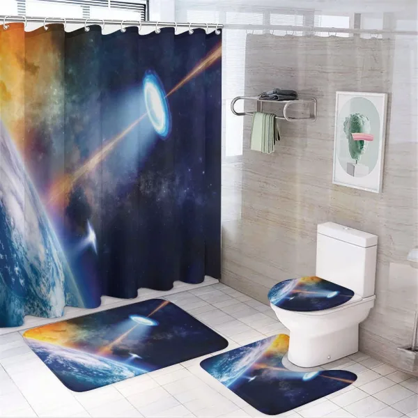 UFO on Earth Sci-Fi on a shower curtain