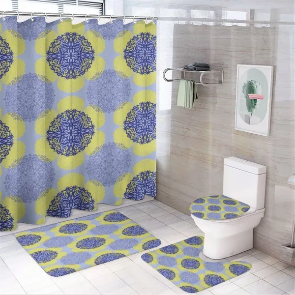 Asian Style Art Symbols on a shower curtain