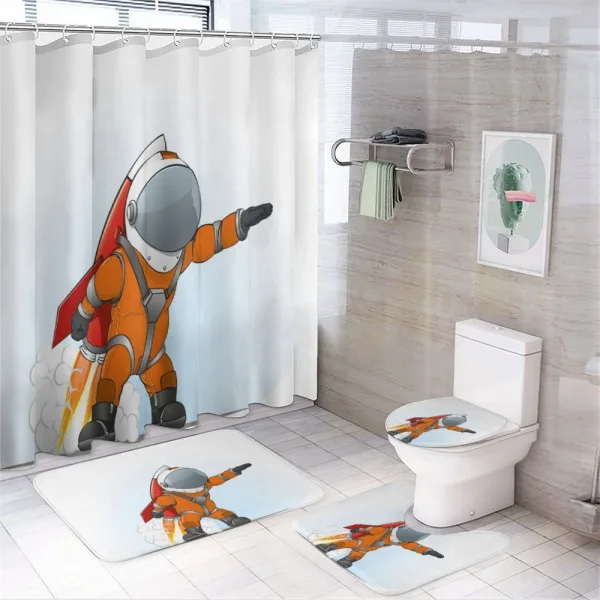 Astronaut Galaxy Journey on a shower curtain