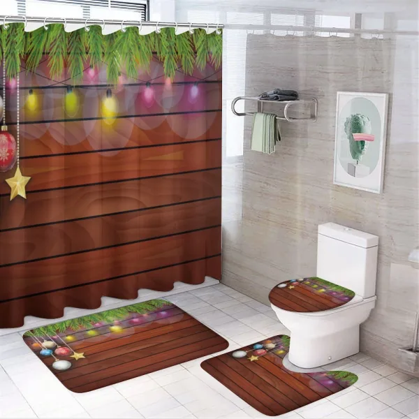 Colorful Noel Fun Branch on a shower curtain