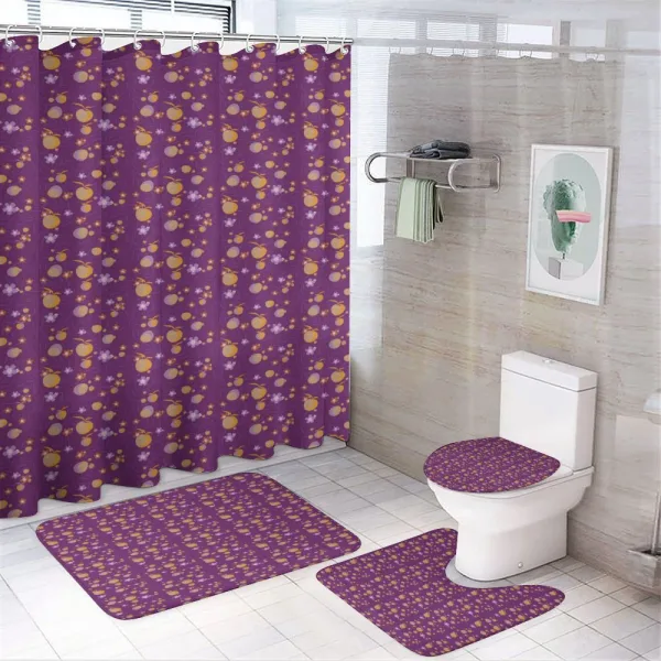 Flowers Leaves and Fruits on a shower curtain