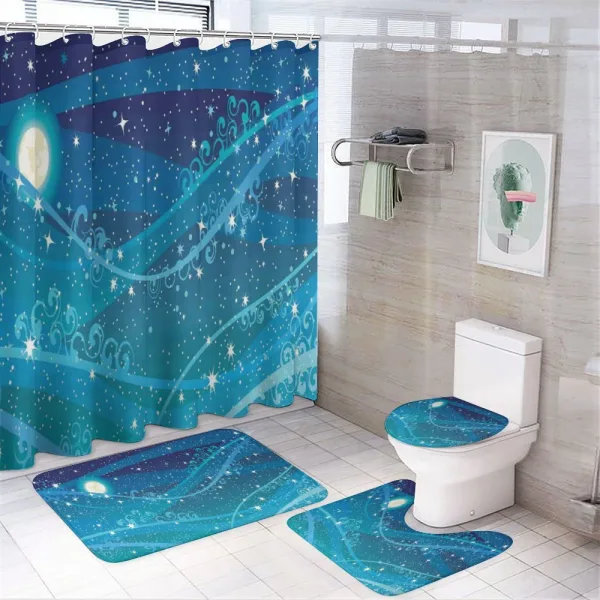 Full Moon Open Sky on a shower curtain