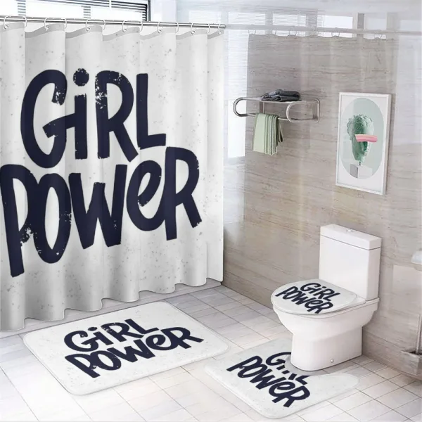 Girl Power Inscription on a shower curtain