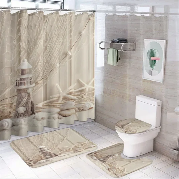 Marine Fishing Net on a shower curtain