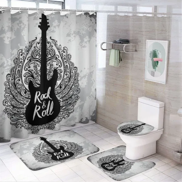 Retro Electric Guitar on a shower curtain