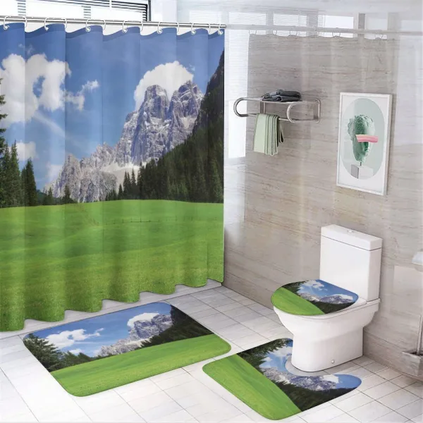 Rural Country Mountain on a shower curtain