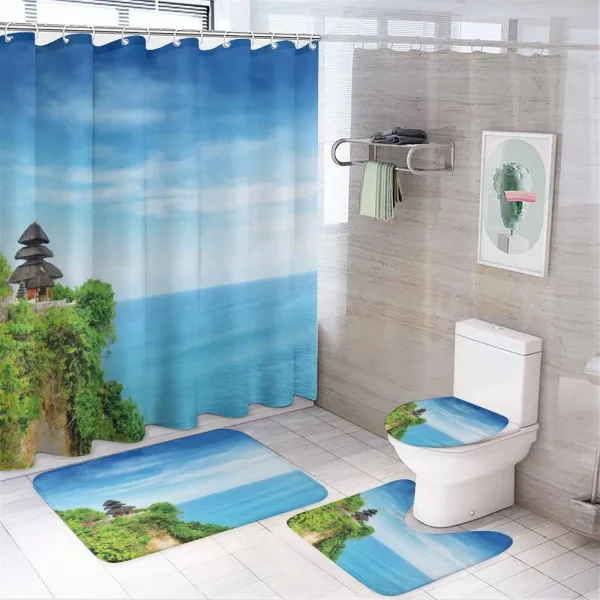 Seacoast in Summer on a shower curtain