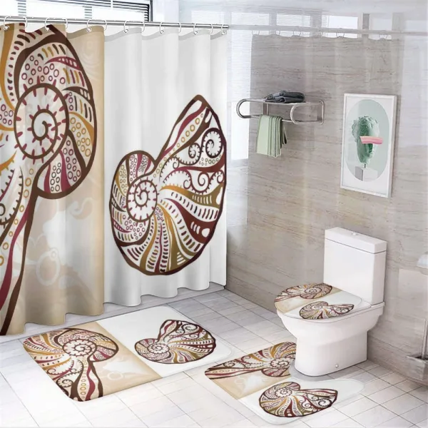 Seashells Abstract Boho on a shower curtain