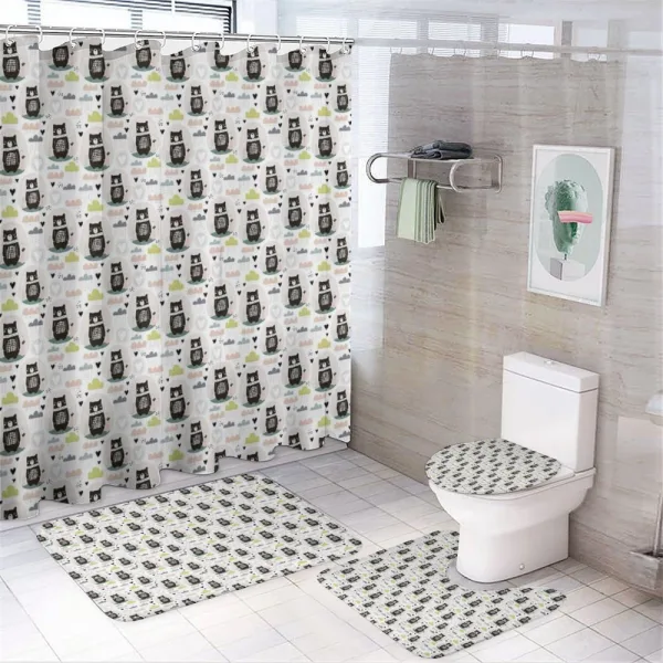 Sleeping Bear Hearts on a shower curtain
