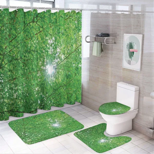 Sun with Tree Branches on a shower curtain