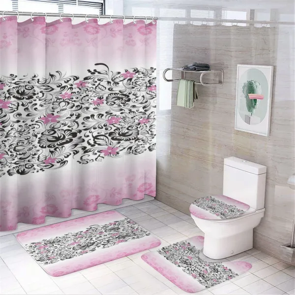 Swirling Flowes on a shower curtain