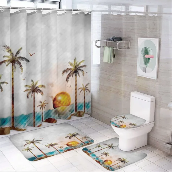 Tropic Landscape Art on a shower curtain