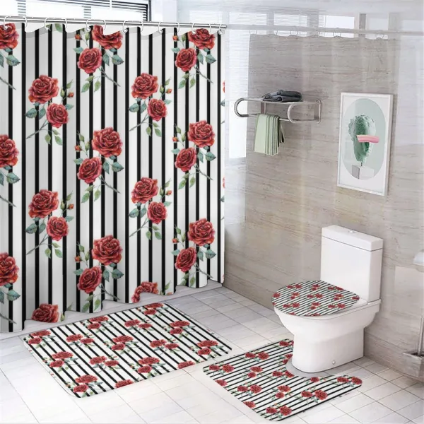 Valentines Day Rose on a shower curtain