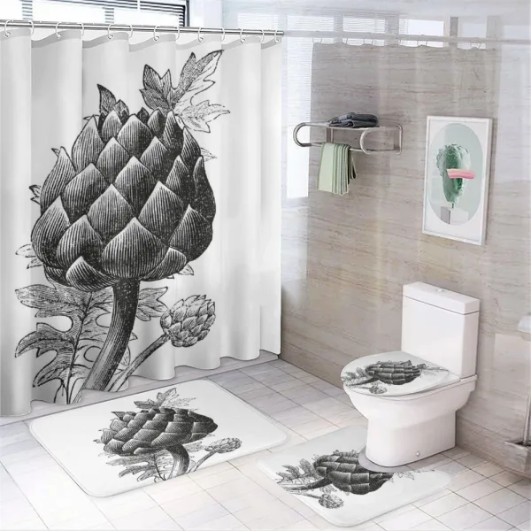 Artichoke Hand Drawn on a shower curtain