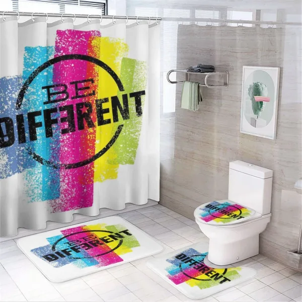 Be Different Motivational on a shower curtain