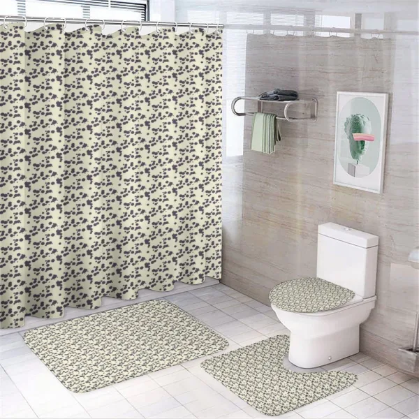 Black Stained Dotted on a shower curtain
