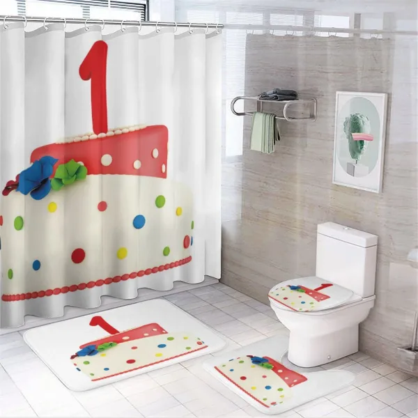 Dots on a shower curtain